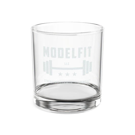 Engraved Whiskey Glass 10.5oz — 'MODELFIT' Barbell Logo