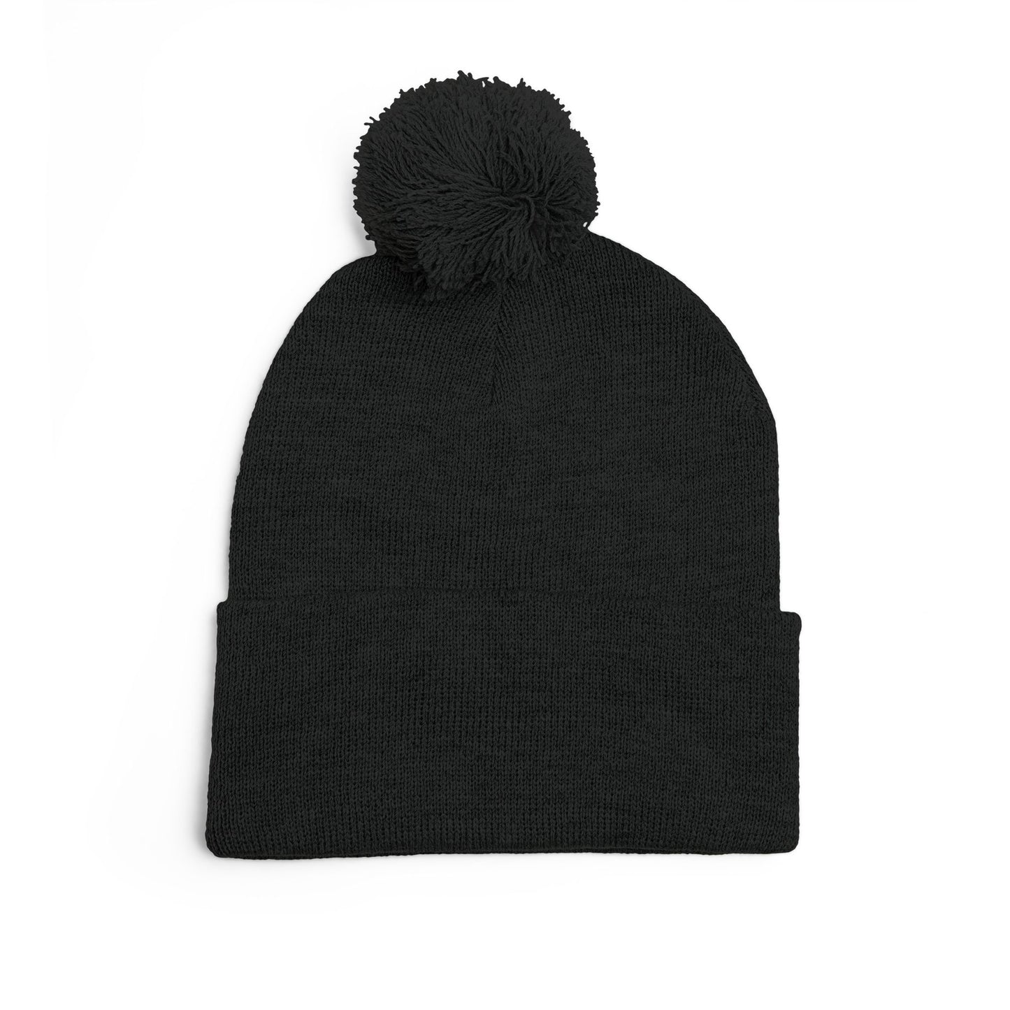 Pom-Pom Knit Cap — 'Modefit' Embroidered Fitness Beanie